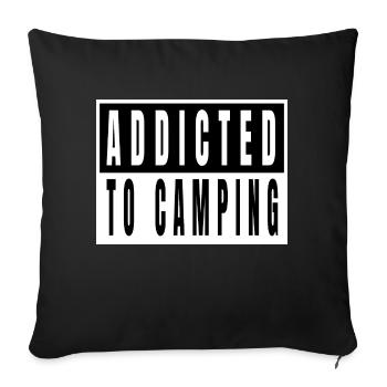hike birthday present idea camping quote mountains - Sofa pillowcase 17,3'' x 17,3'' (45 x 45 cm) - black - Front