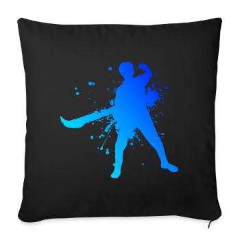 Pelote Femmes Pelote vasca Pelote Basque Hommes - Housse de coussin décorative 45 x 45 cm - noir - Devant