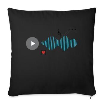 Soundwave - Sofakissenbezug 45 x 45 cm - Schwarz - Vorne