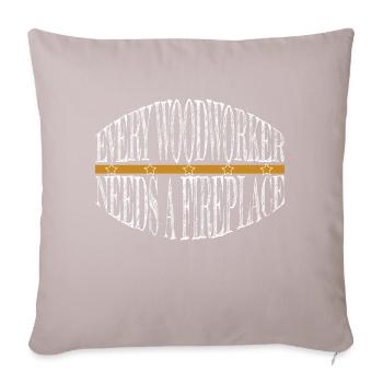travail de charpentier à la tronçonneuse bûcheron - Housse de coussin décorative 45 x 45 cm - taupe clair - Devant