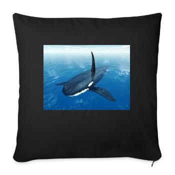 Schwertwal, Orca, Killerwal - Sofakissenbezug 45 x 45 cm - Schwarz - Vorne