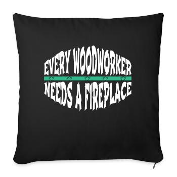 citation amusante amériques exploitation forestière - Housse de coussin décorative 45 x 45 cm - noir - Devant