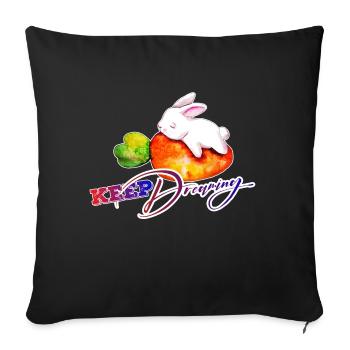 lapin, keep dreaming - Housse de coussin décorative 45 x 45 cm - noir - Devant