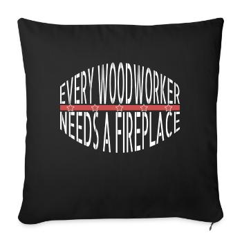 sabrina charpentier tshirts ébéniste - Housse de coussin décorative 45 x 45 cm - noir - Devant