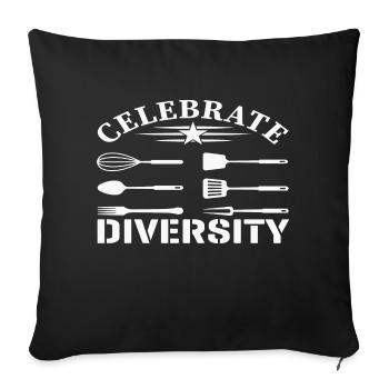 Celebrate Diversity - Sofa pillowcase 17,3'' x 17,3'' (45 x 45 cm) - black - Front
