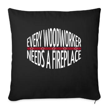 cool logging lumberjackwoodworking - Sofakissenbezug 45 x 45 cm - Schwarz - Vorne