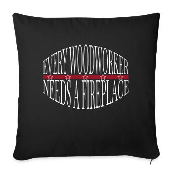 l’ébéniste menuisier a vu un cadeau d’anniversaire - Housse de coussin décorative 45 x 45 cm - noir - Devant