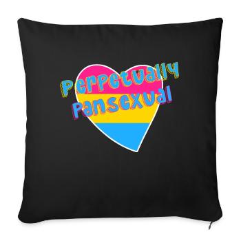 Perpetually Pansexual LGBTQIAP+ pan pride flag - Sofa pillowcase 17,3'' x 17,3'' (45 x 45 cm) - black - Front