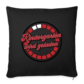 Farben änderbar | Kindergarten wird geladen - Sofakissenbezug 45 x 45 cm - Schwarz - Vorne