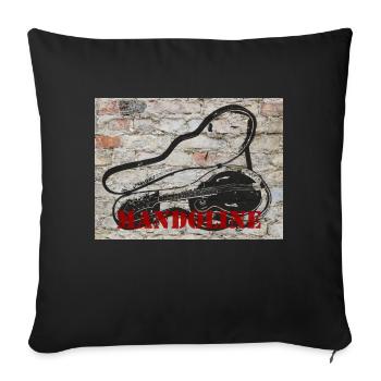 Mandoline (Bluegrass-Mandoline Streetart) - Sofakissenbezug 45 x 45 cm - Schwarz - Vorne