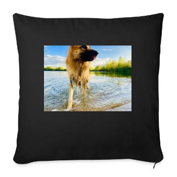 Altdeutscher Schäferhund - Sofakissenbezug 45 x 45 cm - Schwarz - Vorne