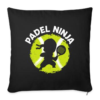 Padel Ninja Padel Joueur Padel Tennis Padeltennis - Housse de coussin décorative 45 x 45 cm - noir - Devant