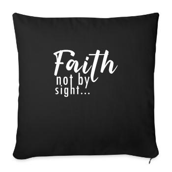 faith not by sight white - Sofa pillowcase 17,3'' x 17,3'' (45 x 45 cm) - black - Front