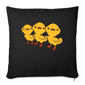 3 Ducklings Friends Team - Sofa pillowcase 17,3'' x 17,3'' (45 x 45 cm) - black - Front
