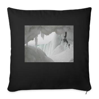 Frozen Niagara Falls - Sofa pillowcase 17,3'' x 17,3'' (45 x 45 cm) - black - Front