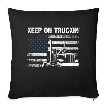 Keep On Truckin Awesome Patriotic Vintage Tea - Sofa pillowcase 17,3'' x 17,3'' (45 x 45 cm) - black - Front
