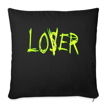 Loser lover funny meme clown geek cool vintage - Sofa pillowcase 17,3'' x 17,3'' (45 x 45 cm) - black - Front