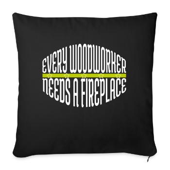 cutter tree bday charpentier chemises pour bébés et tout-petits - Housse de coussin décorative 45 x 45 cm - noir - Devant