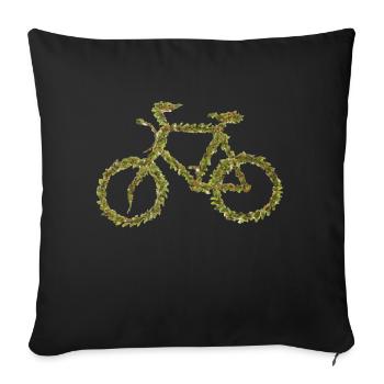 Bicycle Nature Leaf Green - Sofa pillowcase 17,3'' x 17,3'' (45 x 45 cm) - black - Front