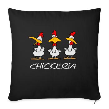 Chickeria - Housse de coussin décorative 45 x 45 cm - noir - Devant