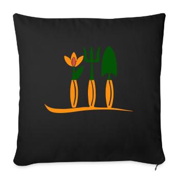 I love the garden! - Sofa pillowcase 17,3'' x 17,3'' (45 x 45 cm) - black - Front
