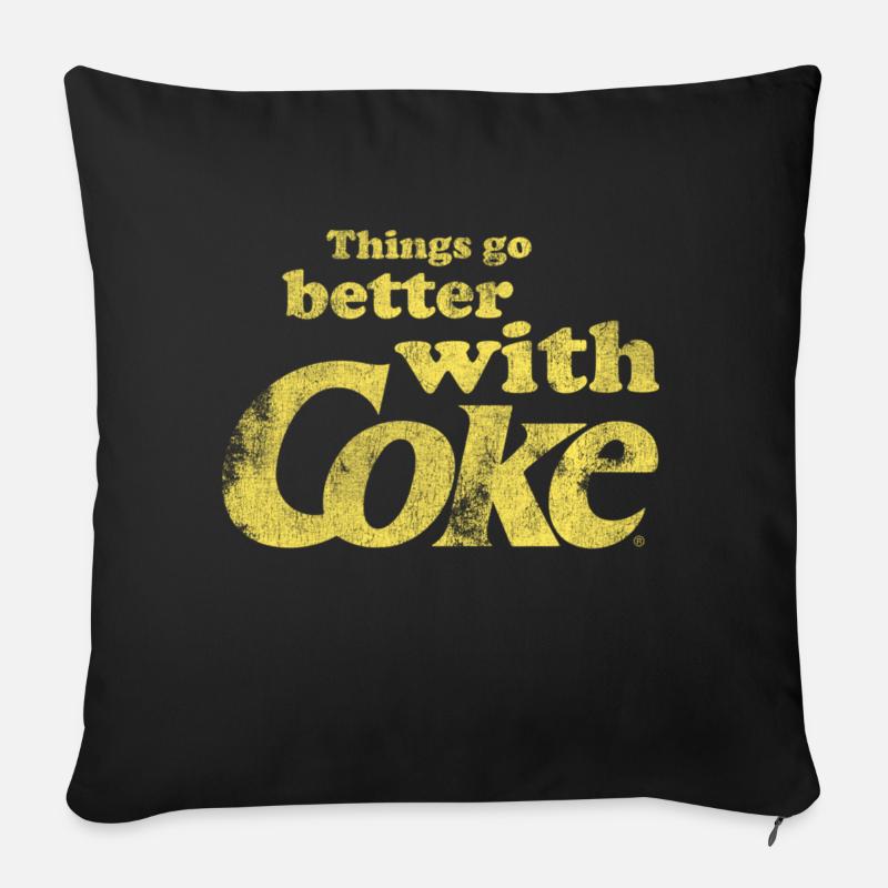 Better With cola - Housse de coussin décorative 45 x 45 cm - noir