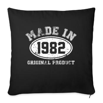made in 1982 Original product - anniversaire - Housse de coussin décorative 45 x 45 cm - noir - Devant