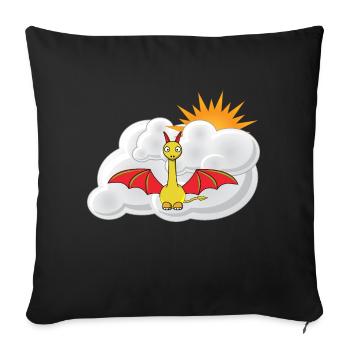 Dragon for baby, playful children's theme - Sofa pillowcase 17,3'' x 17,3'' (45 x 45 cm) - black - Front