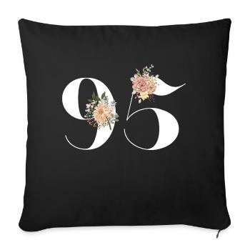 95th Anniversary flowers (Gift of 95 years) - Sofa pillowcase 17,3'' x 17,3'' (45 x 45 cm) - black - Front