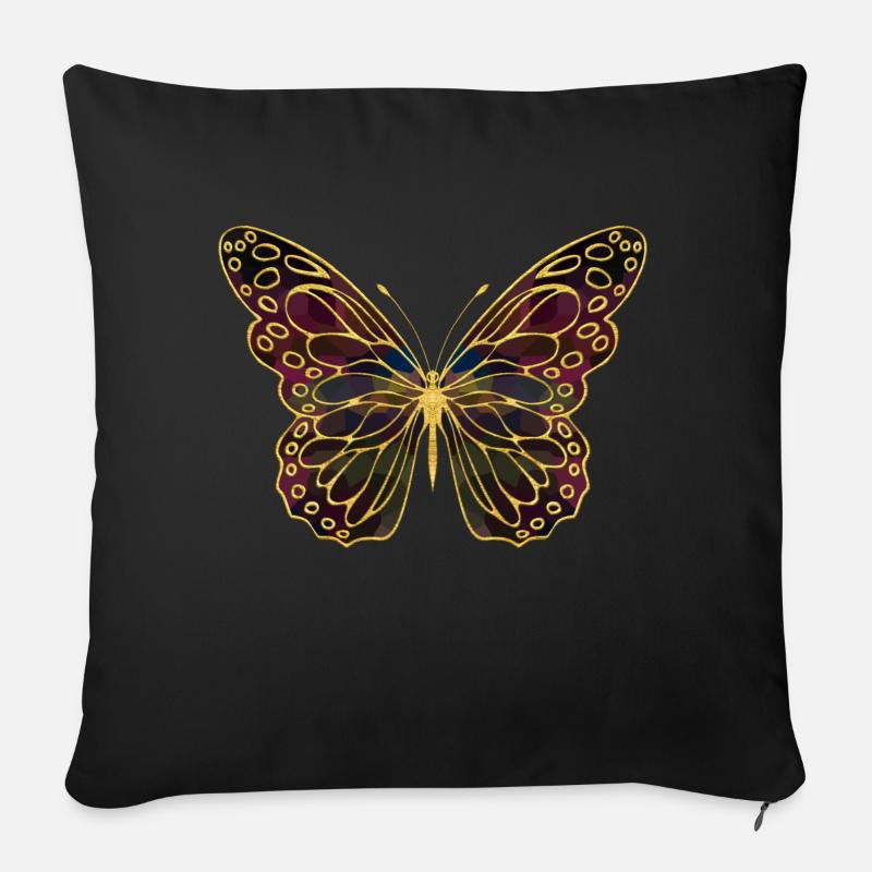 Papillon - Housse de coussin décorative 45 x 45 cm - noir