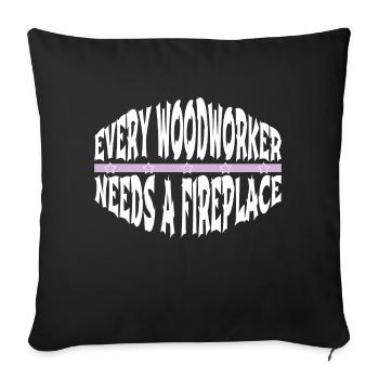travail blagues drôles artisans design - Housse de coussin décorative 45 x 45 cm - noir - Devant