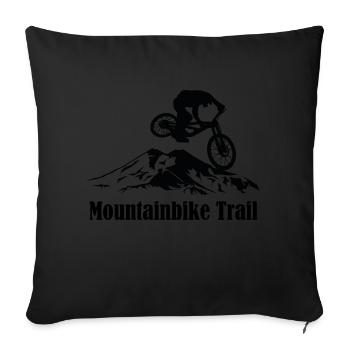 Sentier de vélo de montagne - Housse de coussin décorative 45 x 45 cm - noir - Devant