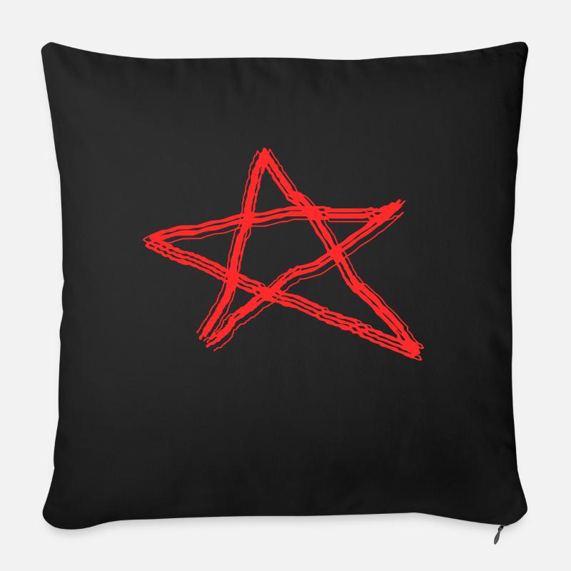 Pentagramm Satan Teufel Gothic okkulte Hexe Vektor - Sofakissenbezug 45 x 45 cm - Schwarz
