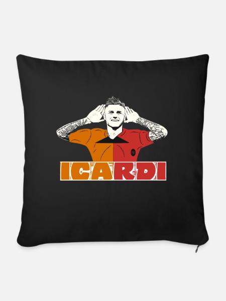 Fußballer Shirt cimbom icardi - Sofakissenbezug 45 x 45 cm - Schwarz