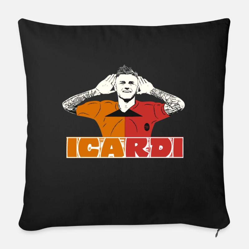 Fußballer Shirt cimbom icardi - Sofakissenbezug 45 x 45 cm - Schwarz