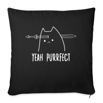 Mignon Chats Chemise Chat Propriétaire Femmes Chats - Housse de coussin décorative 45 x 45 cm - noir - Devant