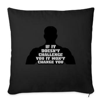 Séance d’entraînement Fitness Motivation Citation - Housse de coussin décorative 45 x 45 cm - noir - Devant