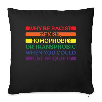 LGBTQ Nonbinary Colorful Rainbow Flag LGBTQ+ Pride - Sofa pillowcase 17,3'' x 17,3'' (45 x 45 cm) - black - Front