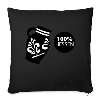 Bembel 100% HESSEN #FFM #BembelDesign #069 - Sofakissenbezug 45 x 45 cm - Schwarz - Vorne