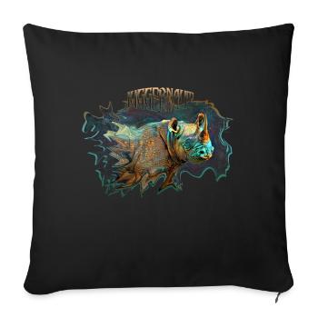 Rhinoceros - Housse de coussin décorative 45 x 45 cm - noir - Devant