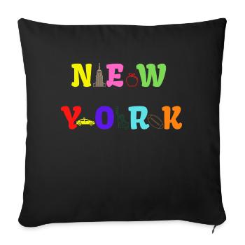 Chemise vintage NEW YORK - Housse de coussin décorative 45 x 45 cm - noir - Devant