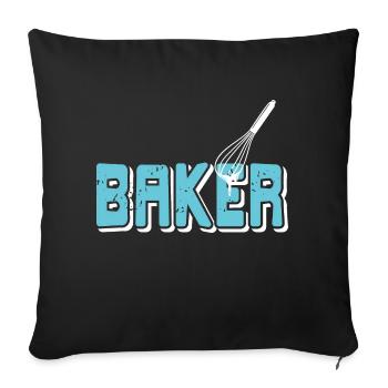 T-shirt rétro BAKER Cool Baking Baker Designs - Housse de coussin décorative 45 x 45 cm - noir - Devant
