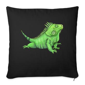 funny iguana - Sofa pillowcase 17,3'' x 17,3'' (45 x 45 cm) - black - Front