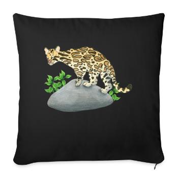 kleiner Ozelot - Sofakissenbezug 45 x 45 cm - Schwarz - Vorne