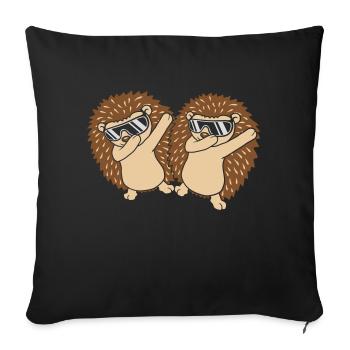 Amis Équipe dabbing Hedgehog - Housse de coussin décorative 45 x 45 cm - noir - Devant