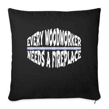 charpentier fille tshirts drôles citation blagues - Housse de coussin décorative 45 x 45 cm - noir - Devant