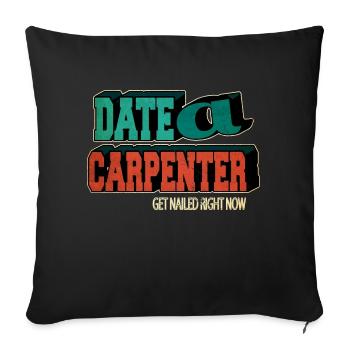 lumber wood plumber chainsaw fun jokes - Sofa pillowcase 17,3'' x 17,3'' (45 x 45 cm) - black - Front