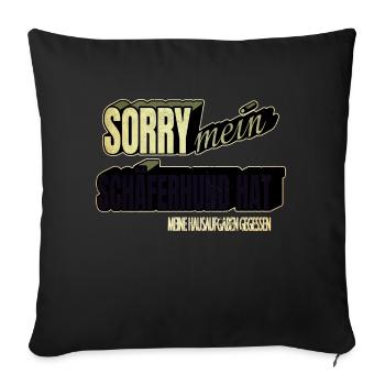 drôle de dire bday berger race de chien cool - Housse de coussin décorative 45 x 45 cm - noir - Devant