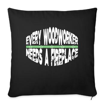 A Charpentiers T-shirts de prière Anniversaire Amateurs - Housse de coussin décorative 45 x 45 cm - noir - Devant