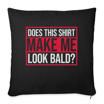 Look chemise chauve citation - Housse de coussin décorative 45 x 45 cm - noir - Devant